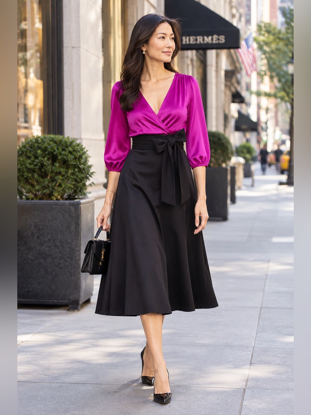 Diane Von Furstenberg silk and wool Midi wrap dress